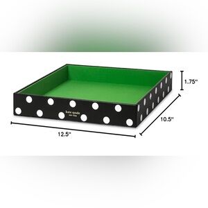 Kate Spade Black Tray with White Dots and Green Interior